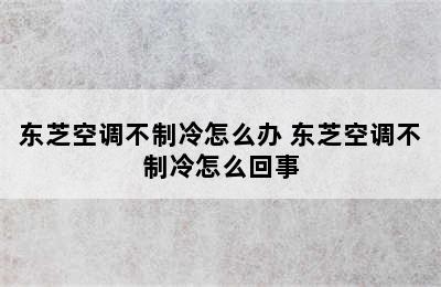 东芝空调不制冷怎么办 东芝空调不制冷怎么回事